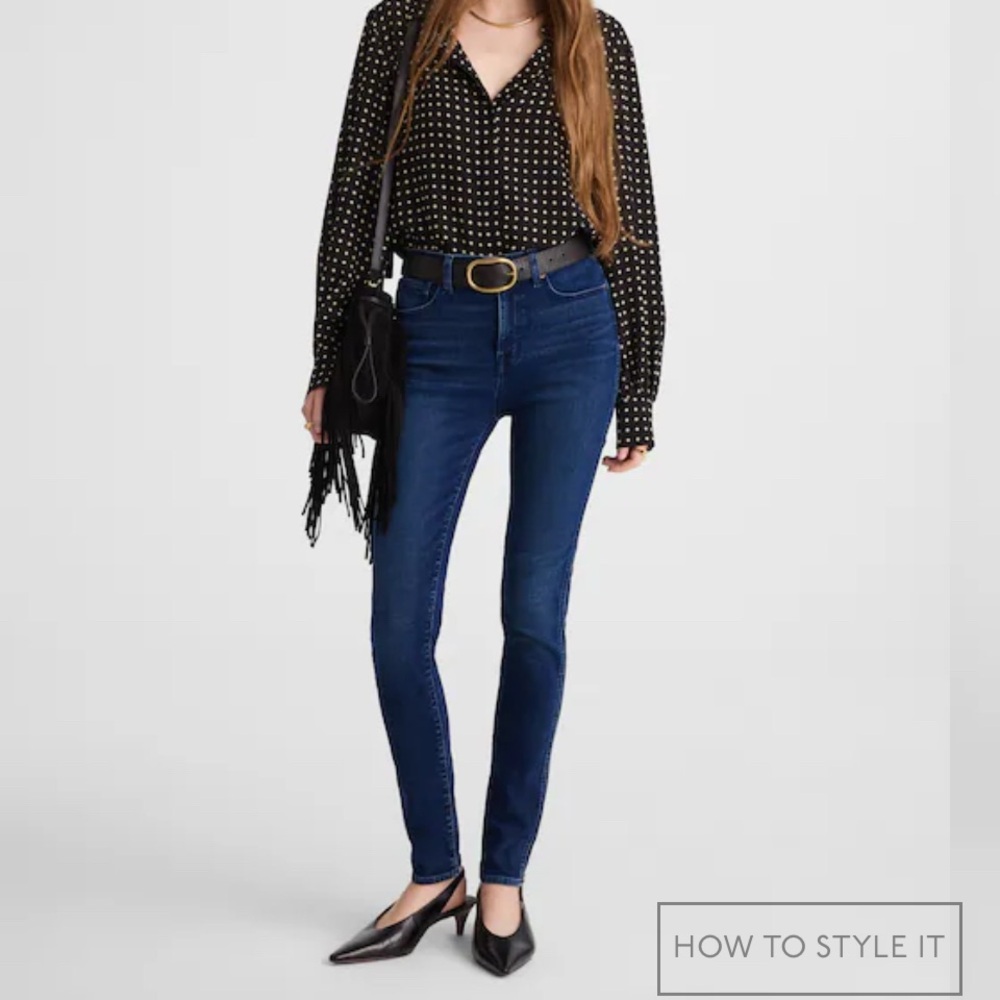 Madewell High-Rise Skinny Jeans in Lunar Black, Women's Size S (26)